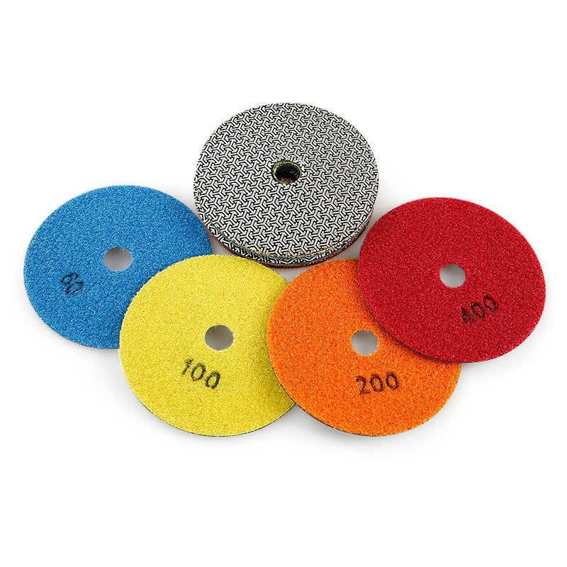 5 Stück 4 Zoll (100 mm) galvanisierte Diamant-Schleifblätter – Kantenfasen und Schleifen für Fliesen, Marmor, Quarz und Holz – Winkelschleifer-Schleifscheiben-Set