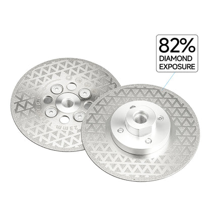 4/4.5" (100/115MM ) Double-Sided Diamond Cutting Disc - 5/8-11 M14 M10 Thread for Angle Grinder - Electroplated for Tile Marble Granite Cutting & Grinding