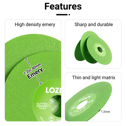 LOZLIN 4.5” /115mm 22.23 diameter of hole Rock plate flat grinding disc tile ceramic marble trimming 45 chamfering sanding saw blade extra wide fine sanding saw blade