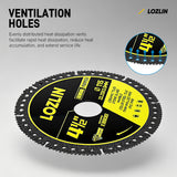 LOZLIN 3Pcs 4.5" 115mm Industrial Diamond Cutting Blade, Multi-Purpose for Steel Roof Sheets, PVC Pipes & Stone