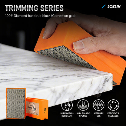 LOZLIN 17PCS Diamond Tool Kit for Tiler, Professional Drill Bits, Saw Blades, Polishing Pads, Chamfer Drill & Milling Bits for Cutting & Grinding Porcelain, Glass, Marble, Quartz & Stone