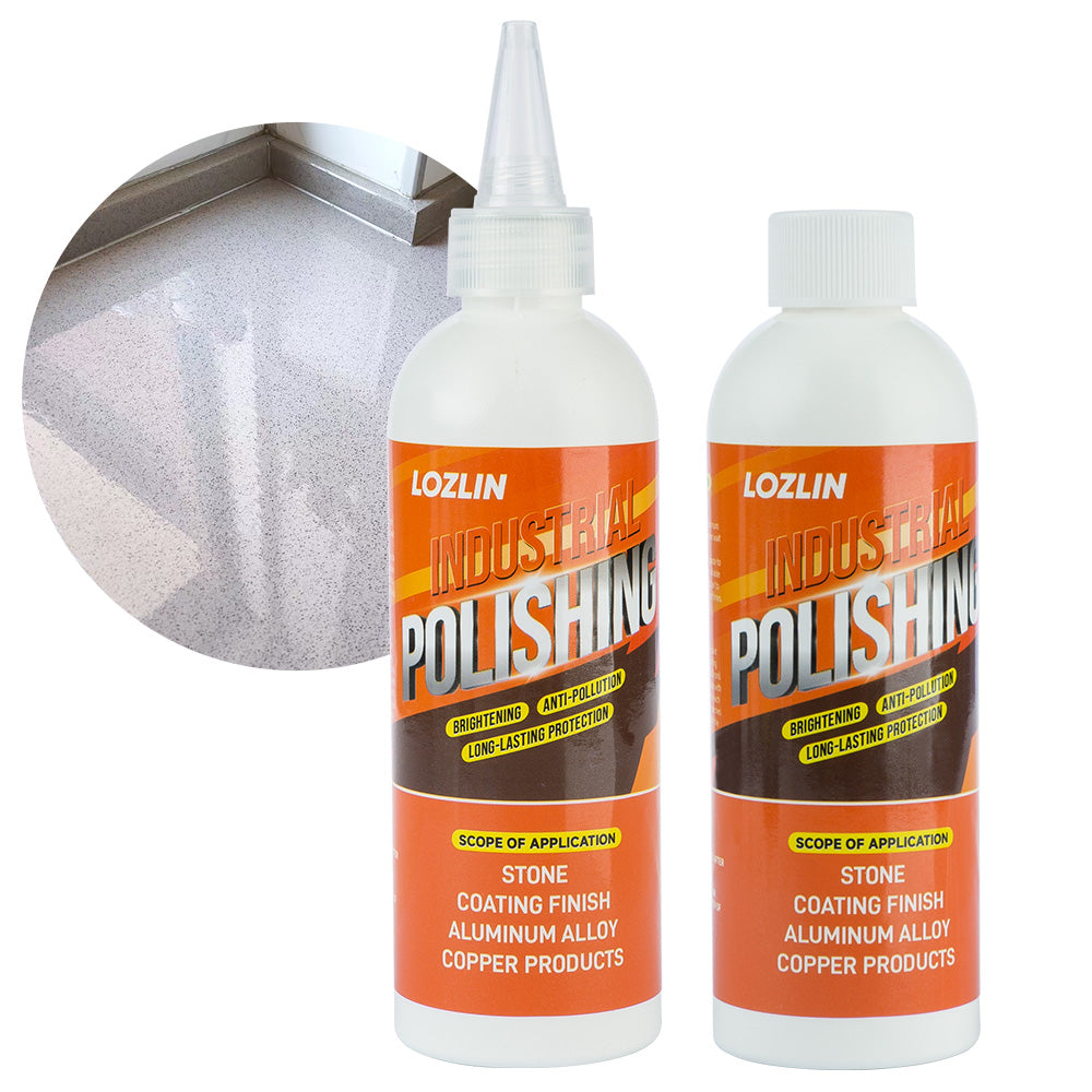 LOZLIN 3-in-1 Industrial Polishing Compound - Professional Metal & Stone Polisher, Cleaner, and Conditioner - Multi-Surface Scratch Remover & Shine Restorer for Aluminum, Copper, Car Paint, and Furniture