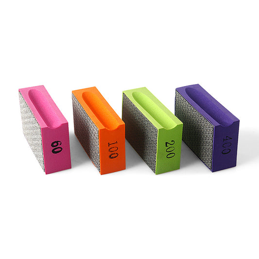 LOZLIN 4PCS Diamond Hand Polishing Pads - Foam Sanding Blocks for Edge Detailing on Glass, Tile, Ceramic, Wood & Marble - Multi-Surface Controlled Grinding & Polishing Kit