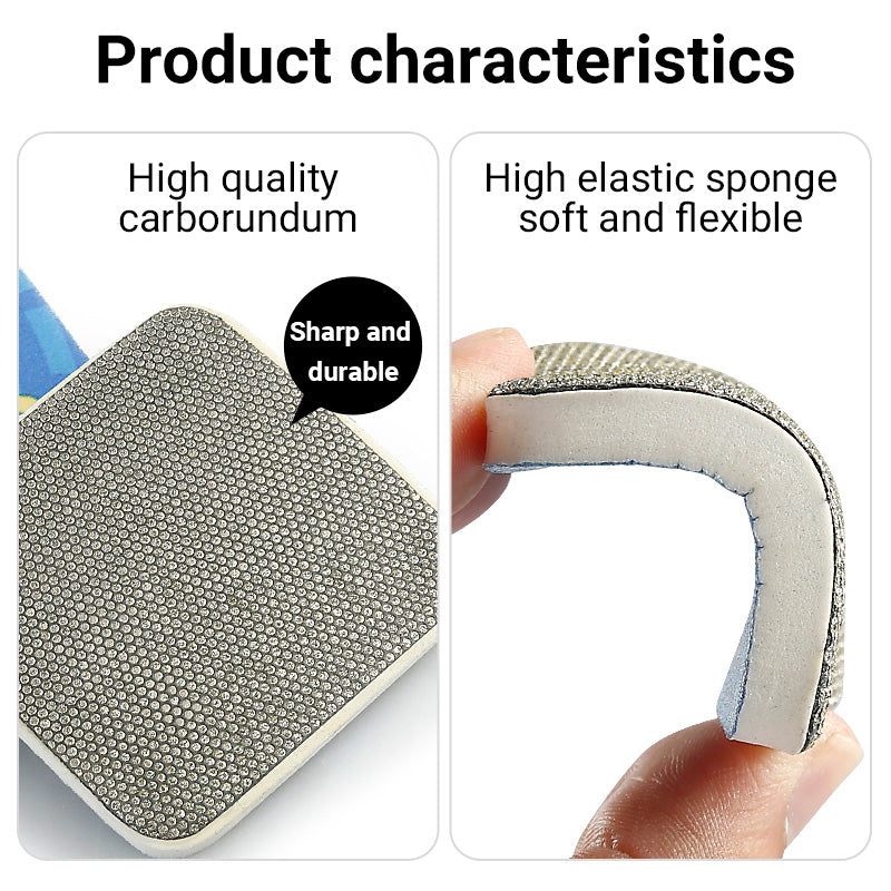 4-teilige Diamant-Handpolierpads – Mehrflächen-Schleifset mit Körnung 60/100/200/400 für Stein-, Glas-, Marmor-, Quarz- und Fliesenkanten