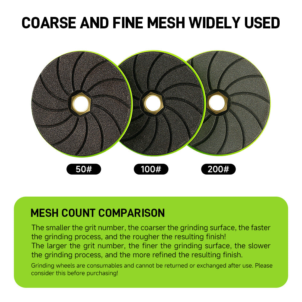 LOZLIN 3PCS 4" Diamond Grinding Wheels – Professional Chamfering, Edge Shaping & Polishing Tool for Tile, Marble, and Granite for Angle Grinder