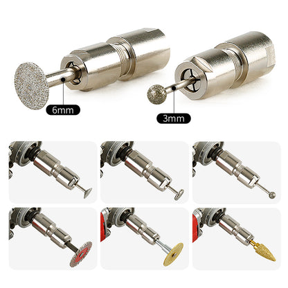 1/8"/1/4" (3MM/6MM) Angle Grinder to Straight Grinder Conversion Kit - Dual Collet Grinding Head for Carving/Polishing/Cutting, Compatible w/ Standard Angle Grinders