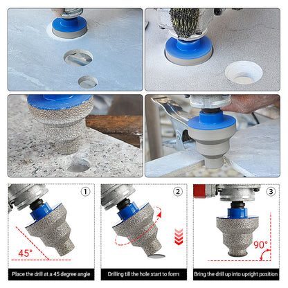 LOZLIN 0.79"-1.97"(20-35-50MM) Diamond Step Chamfer Drill Bit - Hole Enlargement/Edge Trimming for Tile, Marble, Porcelain & Masonry - Angle Grinder Drill 5/8-11