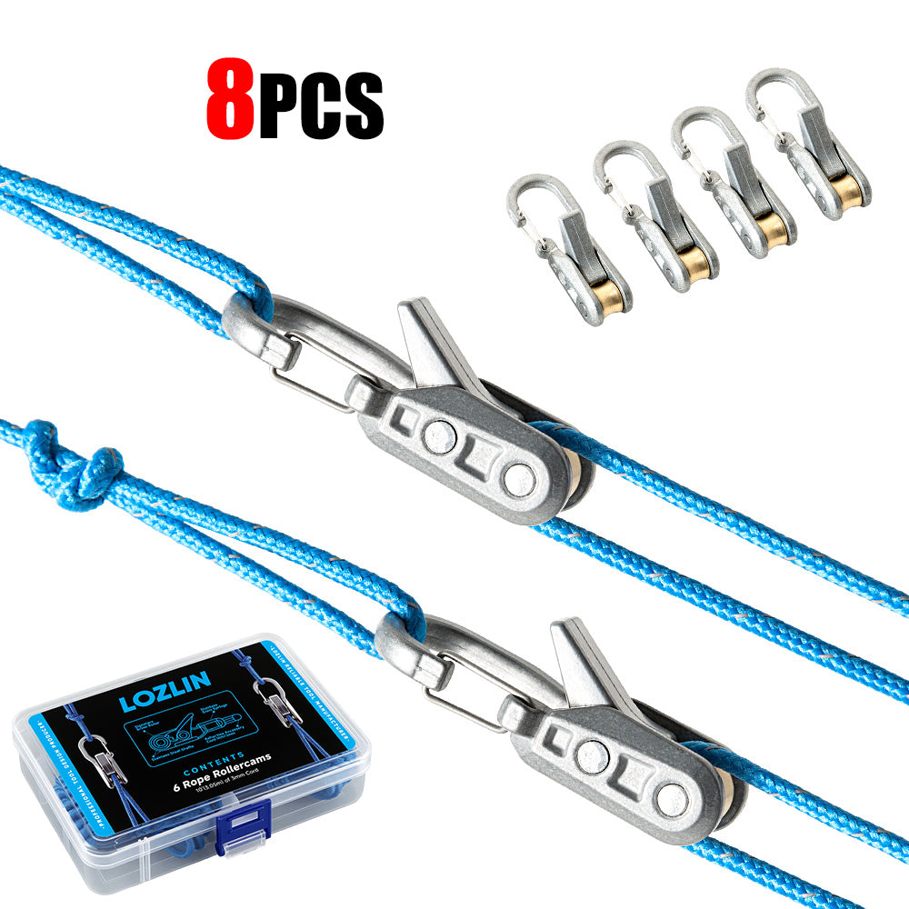 LOZLIN 8PCS Outdoor Gear Lanyard Set with CaseRetractable Safety Tethers for Camping Hiking Backpacks& Tents Anti-Loss Coiled Cord Kit Travel Accessory