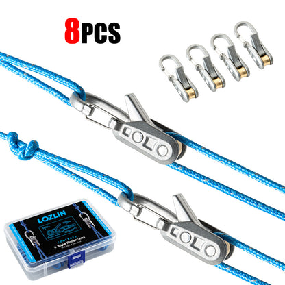 LOZLIN 8PCS Outdoor Gear Lanyard Set with CaseRetractable Safety Tethers for Camping Hiking Backpacks& Tents Anti-Loss Coiled Cord Kit Travel Accessory