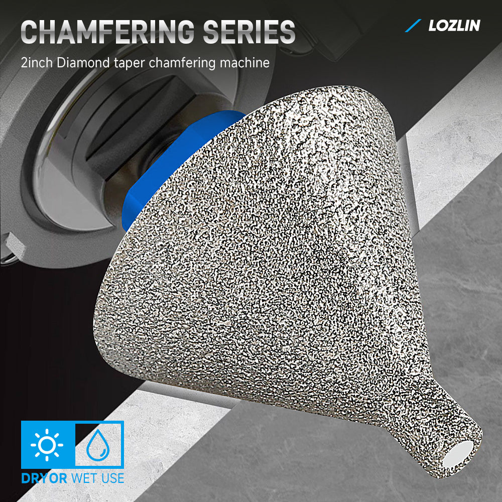 LOZLIN 17PCS Diamond Tool Kit for Tiler, Professional Drill Bits, Saw Blades, Polishing Pads, Chamfer Drill & Milling Bits for Cutting & Grinding Porcelain, Glass, Marble, Quartz & Stone