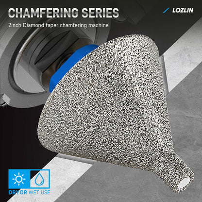LOZLIN 17PCS Diamond Tool Kit for Tiler, Professional Drill Bits, Saw Blades, Polishing Pads, Chamfer Drill & Milling Bits for Cutting & Grinding Porcelain, Glass, Marble, Quartz & Stone
