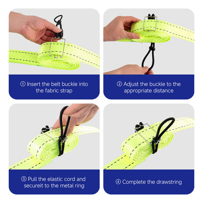 Versatile Elastic Straps, Hook-and-Loop Straps, Luggage Straps, Bike and Motorcycle Rack Straps