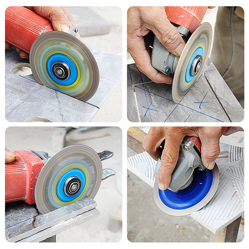 4,5 Zoll (115 mm) Diamant-Turbo-Sägeblätter – Ultradünnes Trockenschneiden für Fliesen, Stein und Keramik – Keine absplitternden Winkelschleifer-Sägeblätter