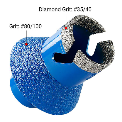 Diamond Beveled Drill Bit - Countertop Sink Hole Reamer for Tile & Marble - Angle Grinder Installation Tool with Beveled Edge