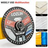 LOZLIN 1/3/6Pcs 4.5" Ultra-Thin Diamond Tile Cutting Blades, Dry Cut Discs for Ceramic Marble Granite, Angle Grinder Masonry Tools