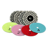 5 items 4 Step Dry Diamond Polishing Pads for Marble, Granite, Quartz and Concrete Surfaces