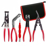 Heavy Duty Adjustable Hose Clamp Pliers Set, 5Pcs Angled Quick Release Hose Pinch Off Pliers Kit, Carbon Steel Long Reach Hose Clamp Removal Tool for Auto Repair & DIY Car Maintenance