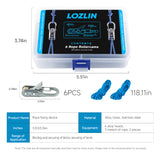 LOZLIN 8-teiliges Outdoor-Ausrüstungs-Lanyard-Set mit Etui, einziehbare Sicherheitsleinen für Camping, Wandern, Rucksäcke und Zelte, Anti-Verlust Spiral-Kabel-Kit, Reise-Zubehör