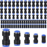 80Pcs Pneumatic Push to Connect Air Hose Fittings Set, 4-12mm Quick Release Straight Air Line Connectors for DIY Air System