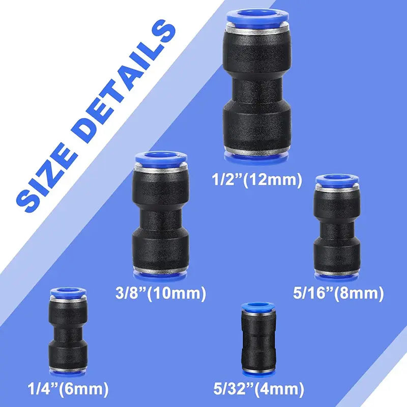 80Pcs Pneumatic Push to Connect Air Hose Fittings Set, 4-12mm Quick Release Straight Air Line Connectors for DIY Air System