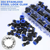 80Pcs Pneumatic Push to Connect Air Hose Fittings Set, 4-12mm Quick Release Straight Air Line Connectors for DIY Air System