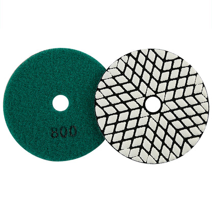 8PCS 4" Dry Diamond Polishing Pads Kit - 50#-3000# Grit for Granite/Marble/Stone, Grinder Polish Discs
