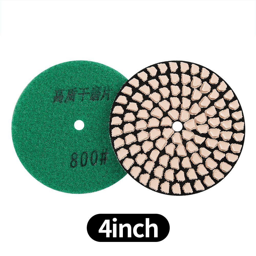 8PCS/Set 4 Zoll Trocken-Diamantpads - 50#-3000# Körnung Marmor/Quarzstein Winkelschleifer Polierscheibe