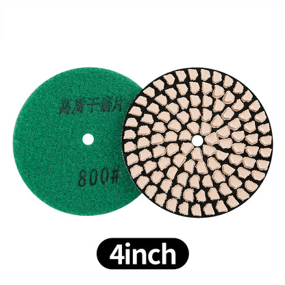 8PCS/set 4Inch Dry Diamond Pads - 50#-3000# Grit Marble/Quartz Stone Angle Grinder Polishing Disc