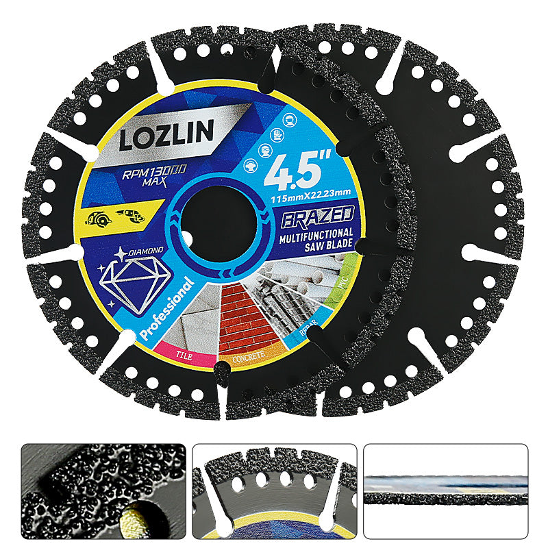 4,5 Zoll (115 mm) Diamant-Mehrzwecksägeblätter für Marmor, Quarz, Stein, Fliesen, Metall, Kunststoff, Winkelschleifer-Schneidsägeblätter
