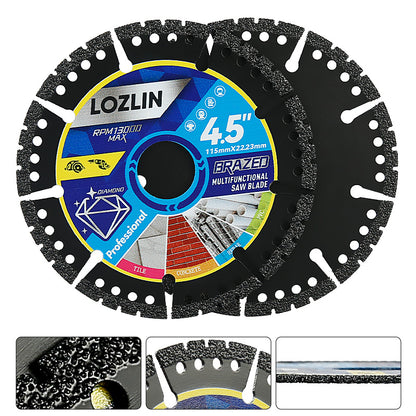 4.5"(115MM) Diamond Multi-purpose Saw Blades for Marble, Quartz, Stone, Tile, Metal, Plastic Angle Grinder Cutting Saw Blades