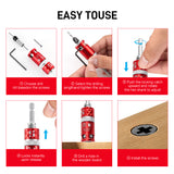 5Pcs Hex-Shaft Woodworking Countersink Drill Bit with Scale, Adjustable High-Hardness Tungsten Carbide Bit for Self-Tapping Screws