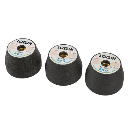 LOZLIN Thickened Silicon Carbide Cup Grinding Wheel | Heavy Duty Solid Grinding Disc for Stone, Concrete, Metal & Tiling | 5/8"-11 Thread for Angle Grinder (60/100/180 Grit)
