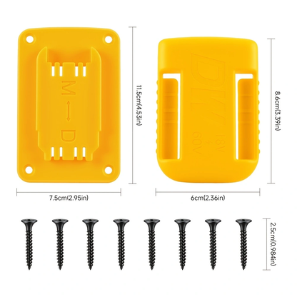 10Pcs Wall Mount Tool Holder Bracket, Red for Milwaukee M18, Yellow for Dewalt 20V Max, Heavy Duty ABS Drill Hanger with Mounting Screws, Easy Installation