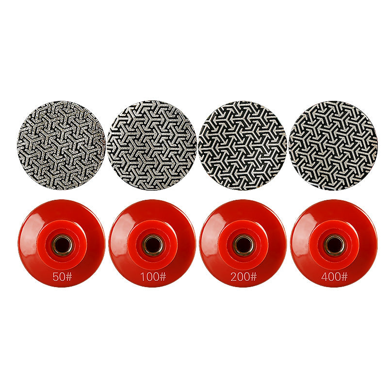 4 Stück 2 Zoll (50 mm) galvanisierte Diamant-Schleifscheiben – 5/8 Zoll-11 M14 M10 Gewinde für Marmor, Quarz und Keramik – Zubehör für kleine Trimm- und Schleifwinkelschleifer