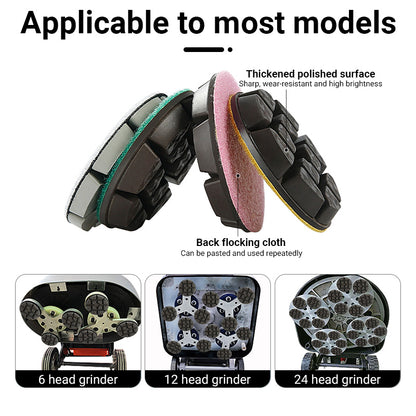 3-inch (80 mm) four-step floor grinding discs, suitable for grinding and polishing concrete, floors, cement surfaces, and certain stone surfaces