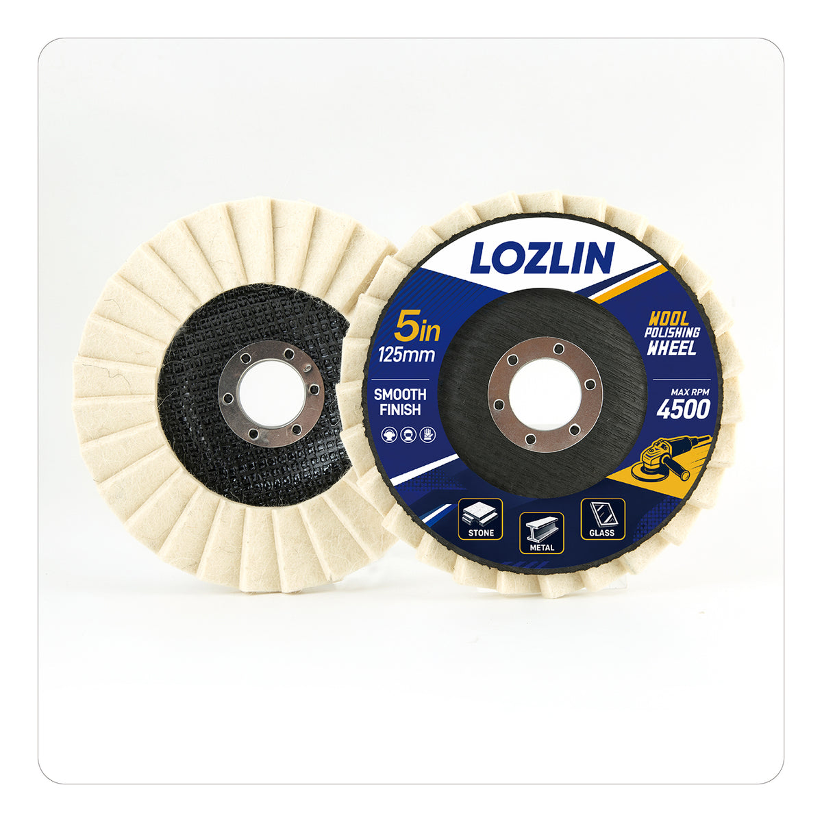 3/5 Stück 5-Zoll-Wolljalousien, geeignet für Fliesen, Glas, Metall, Kratzerreparatur, Autolackpolitur usw., können aus dem Spiegeleffekt herausgeworfen werden