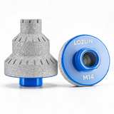 LOZLIN Multi-Size 3-Step Diamond Chamfering Bit (20/35/50mm Millimeters) with 5/8"-11/M14 Threaded Grip, Angle Grinder Accessory for Porcelain Tiles, Hole Enlarging, Edge Trim