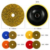 5-teiliges 100-mm-(4-Zoll)-Diamant-Schleifscheiben-Set – für Granit, Marmor und Beton – Winkelschleifer-Schleifscheibe zum Trimmen, Grobschleifen und Nivellieren von Oberflächen