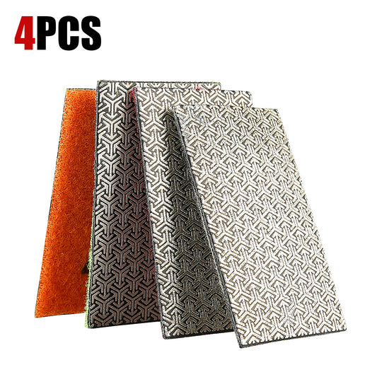4PCS Diamond Hand Pads, Grinding Polishing Pads for Stone, Tile, Glass, Marble - Eraser Tool for Trimming & Finishing