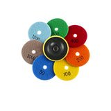 8er-Set 4 Zoll Trocken-Diamant-Polierpads - Körnung 50#-3000# für Granit/Marmor, Schleifscheiben