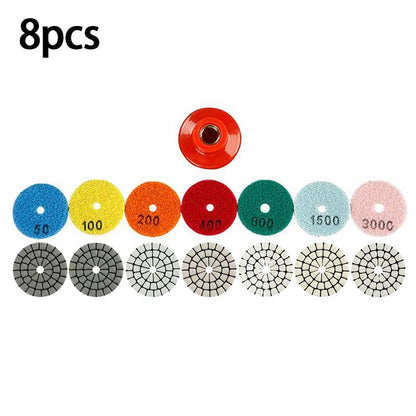 8PCS 2" (5cm) Diamond Dry Grinding Pads - Small Polishing Discs for Marble, Granite & Stone - Surface Restoration & Detail Renovation Tools