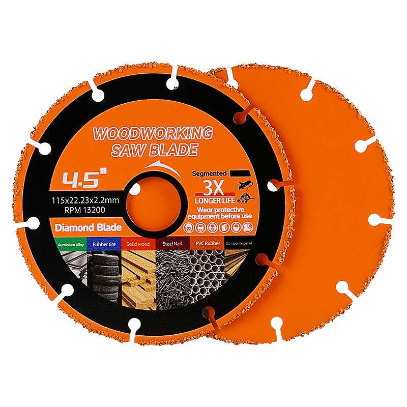 2 STK./5 STK. 4,5-Zoll-Hartmetallsägeblätter – Schneiden von Holz mit Nägeln und Metall, Anti-Rückschlag-Design – Winkelschleiferblätter für sicheres und schnelles Schneiden (115 mm)