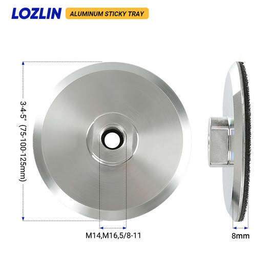 3/4/5Inch Aluminum Sticky Disc Polishing Backing Pad - 5/8-11 M10 M14 M16 Thread Angle Grinder Accessory, Nylon-Reinforced Durable Design for Surface Finishing, Sanding & Buffing - Universal Tool Adapter