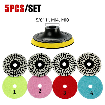 4 Step Dry Diamond Polishing Pads for Marble, Granite, Quartz and Concrete Surfaces
