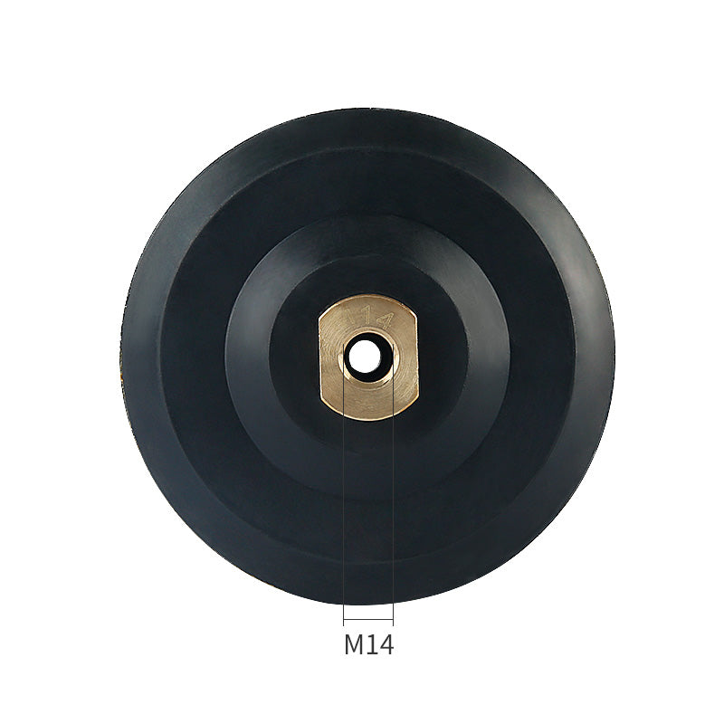 3-4-5 Zoll (100–125 mm) Gummi-Schleifscheibe – 5/8-11 M10 M14 M16 Gewinde Winkelschleifer-Pad für Trocken-/Nassschleifen und Polieren – Klettverschluss-Rückseite für Schleifpapier und Schleifmittel