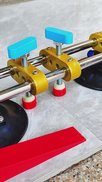 2PCS 6Inch Stone Seam Leveling Suction Cup Tool - Vacuum Suction Clamp for Quartz Slab, Granite, Marble Countertop Installation with Gap Alignment Tool