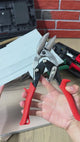 1/2PCS 10 Inch Offset Eccentric Tin Snips, Heavy Duty CR-V Forged Steel Compound Action Hand Shears, Dual Direction Left & Right Cuts, Drywall & HVAC Construction Cutting Tool
