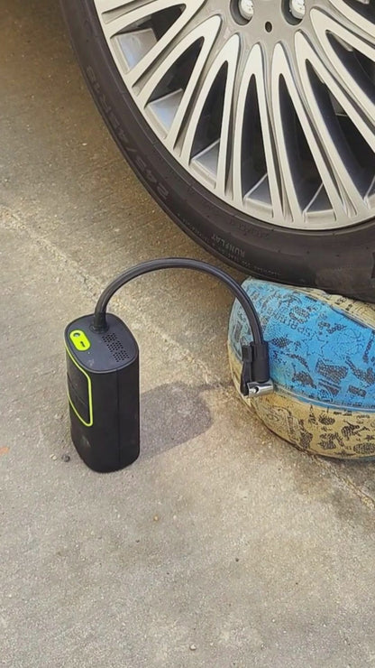 Portable Rapid-Inflation Tire Inflator Rechargeable air pump with digital display, suitable for quickly inflating car, motorcycle, and bicycle tires