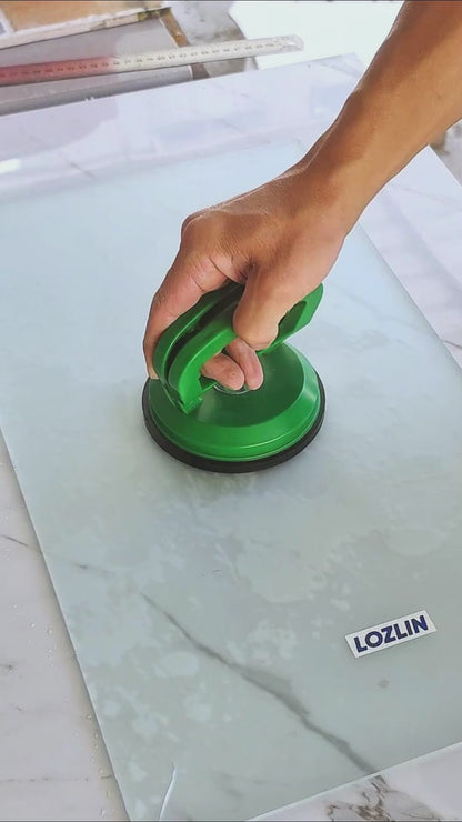 4.6Inch Heavy Duty Vacuum Suction Cup Lifter for Glass, Tiles, Mirror, Granite - Double Handle Locking Gripper with Power Grip Technology, for Heavy Lifting and Dent Repair