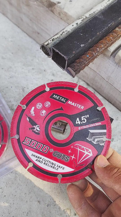4.5" (115mm) Diamond Cutting Blades - 5000+ Cuts for Metal (Stainless Steel, Aluminum) - Angle Grinder Saw Blades, No Overheating & Long-Lasting